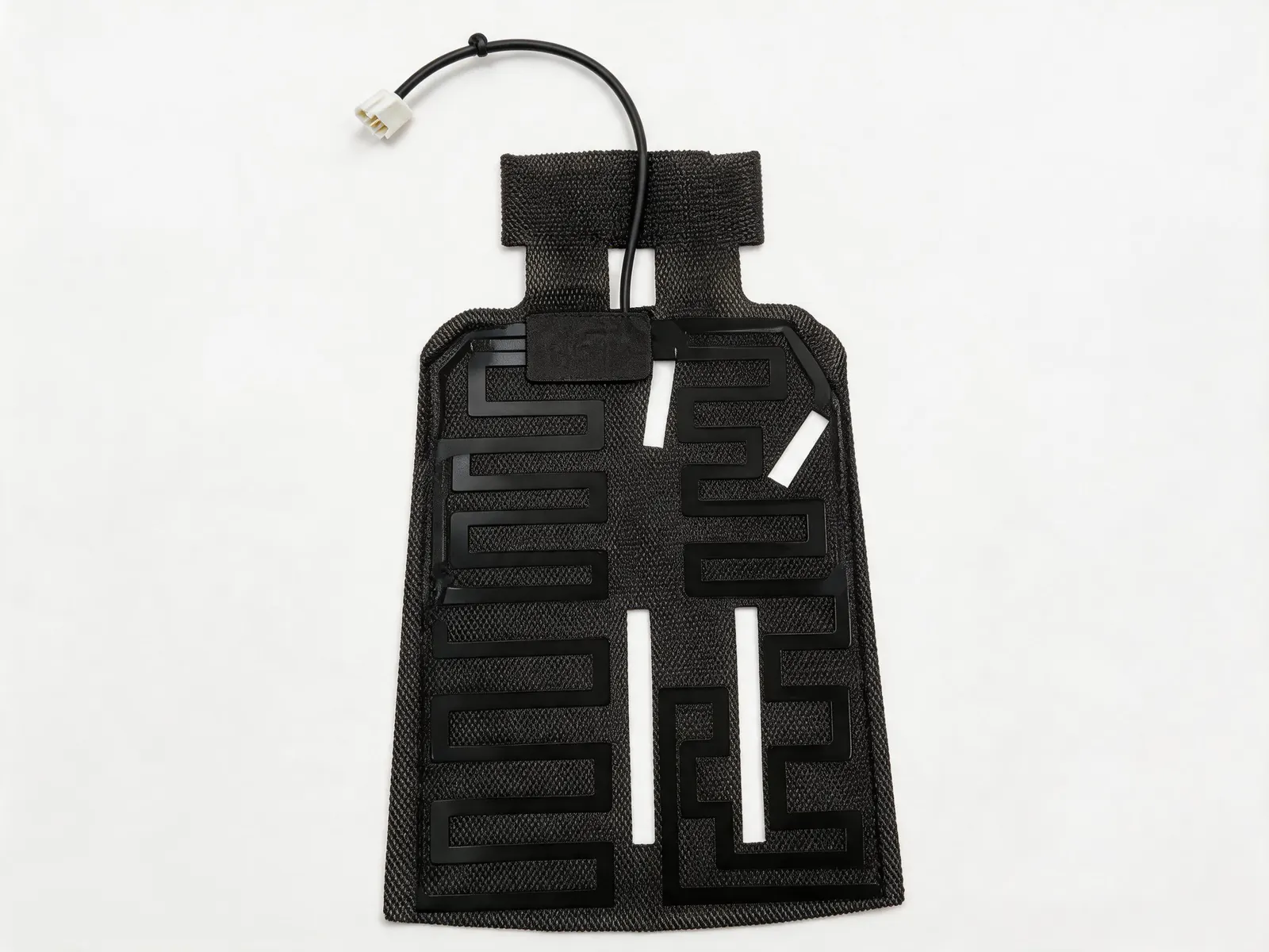 Flexible carbon heating film element with connector for thermal management applications